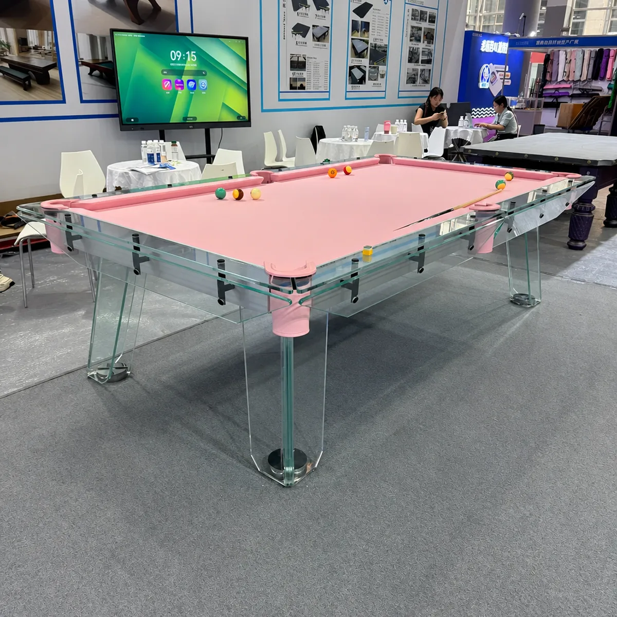 Billard en verre Azay, plateau en ardoise, vue 4 sur 6