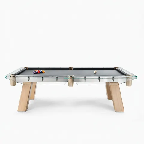 Billard en verre Langeais, plateau en ardoise