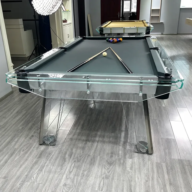 Billard en verre Langeais, plateau en ardoise, vue 5 sur 6