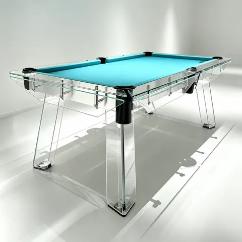 Billard en verre Montrésor, plateau en ardoise