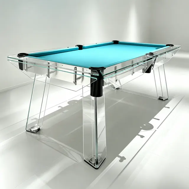 Billard en verre Montrésor, plateau en ardoise