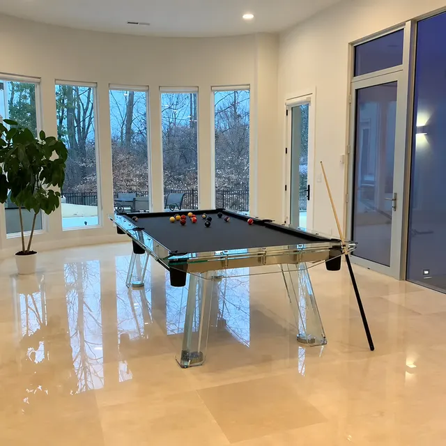 Billard en verre Sully, plateau en ardoise