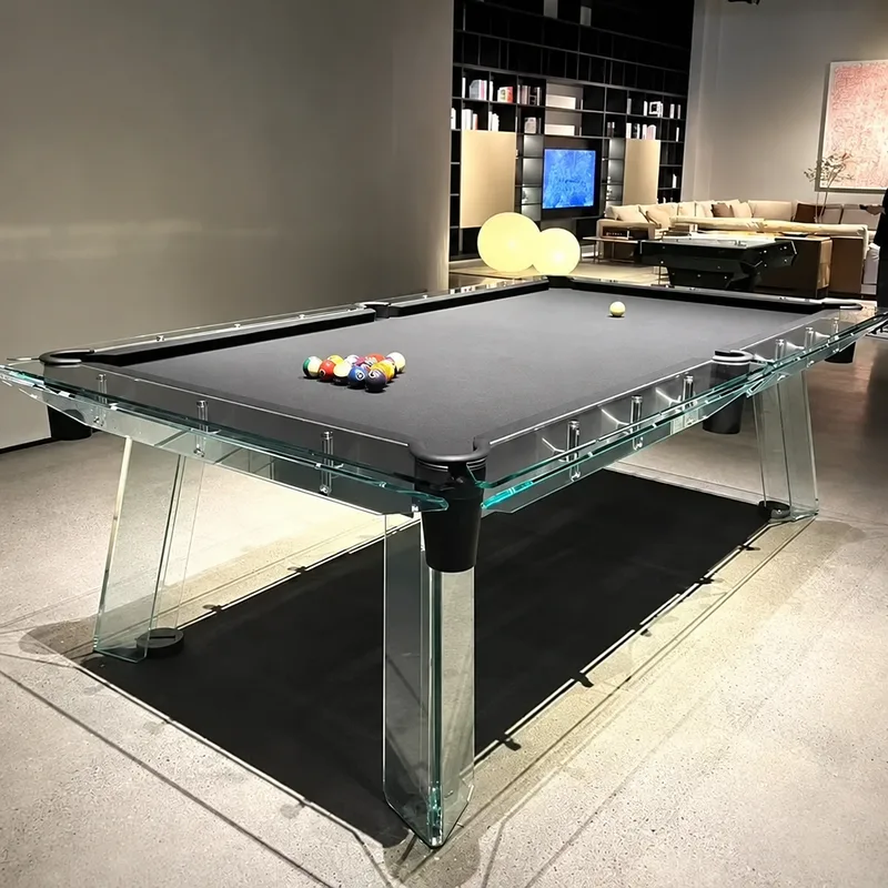 Billard en verre Sully, plateau en ardoise, vue 3 sur 4