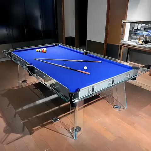 Billard en verre Valençay, plateau en ardoise